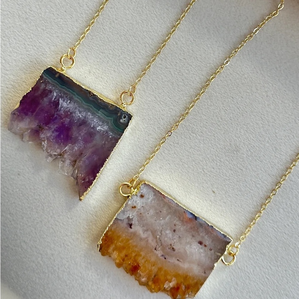 EASTON ELLE Natalie Rain Necklace 18” in Amethyst 18k gold NWT - Picture 2 of 4